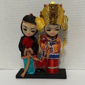 Vintage Asian Wedding Wooden Peg Dolls